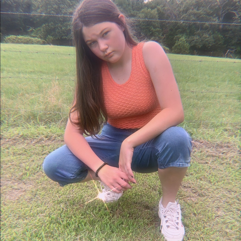 NOT FOR SALE Orange/Coral Vintage Knit Crop-Top